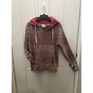 Womens Hang Ten Grunge Skater Hoodie Burgundy Knit Surfer Pullover Large